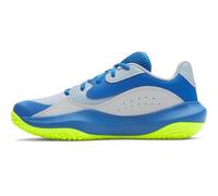 Under Armour Mens UA Lockdown 7 Low Basketball Trainers Shoes, Blue Calm Blue Atlantis High Vis Yellow, 48.5 EU
