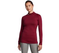 Under Armour Mock Neck T-Shirt UA CG Authentics-Cuello Alto, (626) Cardenal/Blanco, Large para Mujer