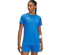 Under Armour Mujer Challenger Train Short Sleeve, Camiseta de Manga Corta Ligera y de Secado rápido, Camiseta Deportiva para Entrenamiento, Gimnasio y Uso casualBlue Atlantis / / High Vis Yellow,XS