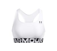 Under Armour Mujer Heatgear Mid, Sujetador Deportivo elástico con sujeción Media, Top de Gimnasio con Doble Forro noWhite / / Black,XL