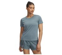 Under Armour Mujer Launch Short Sleeve, Camiseta Transpirable de Manga Corta para Correr y Correr, Camiseta Deportiva con Detalles Reflectantes para una Mayor visibilidadJasper Blue / / Reflective,LG