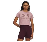 Under Armour Mujer Logo Short Sleeve, camiseta de manga corta con logo, suave, ligera y de secado rápido, camiseta deportiva para entrenamiento, gimnasio y uso casualTourmaline Pink / / Maroon Mist,SM
