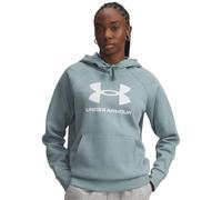 Under Armour Mujer Rival Fleece Big Logo Hoodie, Sudadera con Capucha ultrasuave con Forro Polar de Mezcla de algodón, Sudadera Ligera y cómoda con Estampado de logoSerpentine / / White,SM