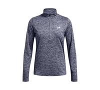 Under Armour Mujer Tech Half-Zip Twist Camiseta de Gimnasia de Manga Larga Suave y Transpirable, Sudadera Deportiva con 1/2 Cremallera y tecnología antiolorMidnight Navy / / White,SM