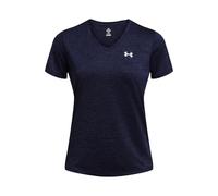 Under Armour Mujer Tech Short Sleeve V-Neck Twist, Cómoda Camiseta de Manga Corta con Cuello en V, Camiseta Deportiva para Gimnasio, Entrenamiento y Ropa casualMidnight Navy / / White,LG