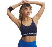 Under Armour Mujer Vanish Seamless Low Bra, Sujetador Deportivo de bajo Impacto para Entrenamiento, Yoga y Pilates, Top Deportivo de Gimnasio con Copas extraíblesWashed Navy / / White,LG