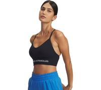 Under Armour Mujer Vanish Seamless Low Bra, Sujetador Deportivo de bajo Impacto para Entrenamiento, Yoga y Pilates, Top Deportivo de Gimnasio con Copas extraíblesBlack / / Steel,SM
