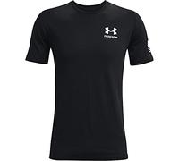 Under Armour New Freedom Flag T-Shirt Camisa, Negro (001)/Blanco, Large para Hombre