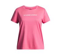 Under Armour Niña Tech Wordmark Graphic Short Sleeve, Camiseta de Manga Corta Transpirable en Tejido ultrasuave, Camiseta Deportiva para Entrenamiento y Ropa informalSuper Pink / / White,YMD