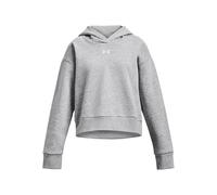 Sudadera corta con capucha Under Armour Rival Fleece para niña Mod Gris Light Heather / Blanco YSM (127 - 137 cm)