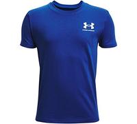 Under Armour Niños UA Cotton Manga Corta Top, Royal/Blanco, S