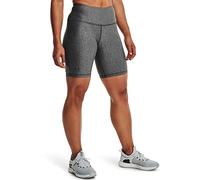 Under Armour Pantalones Cortos de Ciclismo Heatgear para Mujer, Carbón Claro Jaspeado (019)/Plateado metálico, XS