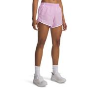 Under Armour Pantalones cortos Fly by para mujer, (669) Pink Dawn, blanco, reflectante, S