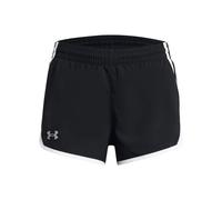 Under Armour Pantalones cortos Fly by para niña, (001) negro/blanco/reflectante, M