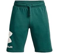 Under Armour Pantalones Cortos para Hombre UA Rival de Forro Polar Big Logo, (722) Coastal Teal / / / Onyx White, Medium