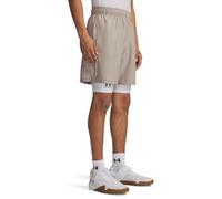 Under Armour Pantalones cortos Tech Woven Workdmark para hombre, (203) Timberwolf Taupe/Blanco, X-Large