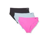 Under Armour Paquete de 3 Calzones de Bikini para Mujer, elásticos, para Mujer, Comodidad Durante Todo el día y Ajuste ultrasuave, Rosa rebelde, M