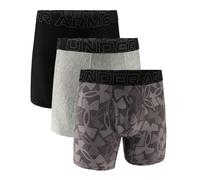 Under Armour Perf Tech Print 6in 3Pack Castlerock Heather Bóxers de hombre M