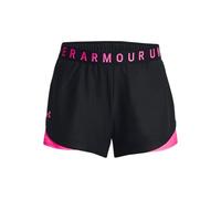 Under Armour Play Up Shorts 3.0 Pantalones cortos de mujer, pantalones cortos deportivos con bajo redondeado, color negro/rosa fantasía/rosa fantasía