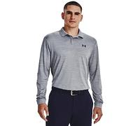 Under Armour Polo Performance 3.0 de manga larga para hombre, (035) Steel Light Heather / Pitch Gray, Medium