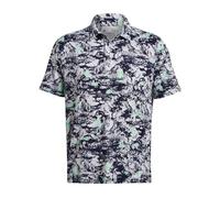 Under Armour Polos para hombre, Halo Gray/Matrix Green/Midnight Navy, Medium