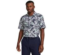 Under Armour Polos para hombre, Halo Gray/Matrix Green/Midnight Navy, Medium