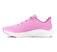 Under Armour Pursuit 3 - Tenis de correr para niñas con logotipo grande, (600) Rosa/Magenta Vivo/Magenta Vívido, 4 Big Kid