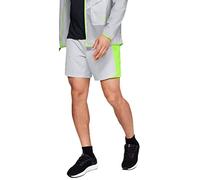 Under Armour Qualifier Speedpocket 7'' Pantalones Cortos, Hombre, Gris y Verde Neón, M