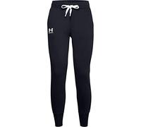 Under Armour Jogger de Tejido Fleece Rival Pantalón, Mujer, Black/White/White (001), SM