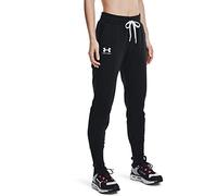 Under Armour Jogger de Tejido Fleece Rival Pantalón, Mujer, Black/White/White (001), XS
