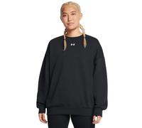 Under Armour Rival Fleece Oversized Crew Suéter, (001) Negro/Blanco, S para Mujer