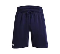 Under Armour Rival Fleece Shorts deportivos para correr, cómodos pantalones cortos deportivos con bolsillos, color azul medianoche/blanco