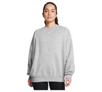 Under Armour Rival Fleece Oversized Crew Suéter, (011) Mod Gray Light Heather/White, S para Mujer