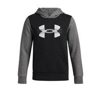 Under Armour Rival - Sudadera con Capucha de Forro Polar para niño (niños Grandes), Negro/Castlerock Light Heather/White, 122-128