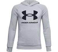 Under Armour Sudadera con Capucha de Tejido Fleece Rival Big Logo Sudadera, Niños, Mod Gray Light Heather / / Black (011), YLG