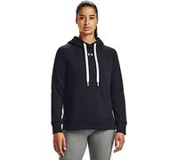 Under Armour Sudadera con capucha de tejido Fleece Rival HB Sudadera, Mujer, Black / White / White (001), XS