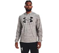 Under Armour Sudadera con Capucha para Hombre con Logotipo de UA Rival Terry Tops de Forro Polar, Gris/Negro, S