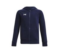 Under Armour Sudadera con Capucha Rival Fleece con Cremallera Completa, Midnight Navy/White, XL para Niños