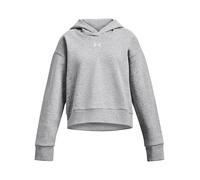 Sudadera corta con capucha Under Armour Rival Fleece para niña Mod Gris Light Heather / Blanco YSM (127 - 137 cm)
