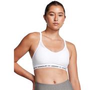 Under Armour Sujetador deportivo de bajo impacto con espalda cruzada para mujer, (100) Blanco / Negro, Medium
