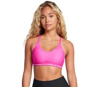 Under Armour Sujetador deportivo de bajo impacto con espalda cruzada para mujer, (652) rosa rebelde/blanco, Large