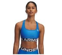 Under Armour Sujetador deportivo HeatGear Mid-Impact para mujer, Azul Atlantis/Blanco, X-Small