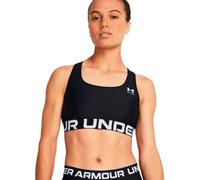 Under Armour - Sujetador HeatGear Mid Branded Mujer, Mujer, black-white, XS