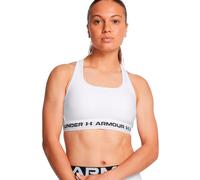 Under Armour - Sujetador Mid Crossback Sports Mujer, Mujer, White-White-Black, L