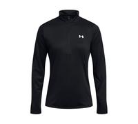 Under Armour Tech 1/2 Zip Solid Camiseta de manga larga para mujer, camiseta con cremallera media, color negro/blanco