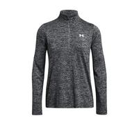 Under Armour Tech 1/2 Zip Twist Camiseta de manga larga para mujer, cómoda camiseta con cremallera media, color negro/blanco