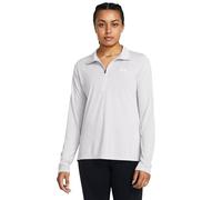 Under Armour Tech 1/2 Zip Twist Camiseta de manga larga para mujer, cómoda camiseta con cremallera media, color gris halo/blanco