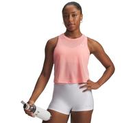 Under Armour Camiseta sin mangas Tech Sport de malla para mujer, (603) rosa y blanco, S
