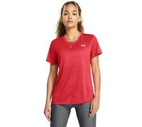 Under Armour Tech SSC Twist Camiseta de manga corta para mujer, cómoda camiseta de deporte, color rojo/rojo salmón/blanco