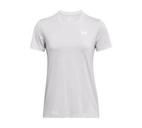 Under Armour Tech SSC Twist Camiseta de manga corta para mujer, cómoda camiseta de deporte, color gris halo/blanco/blanco
